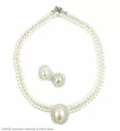 Pearl Necklace And Earring Set
