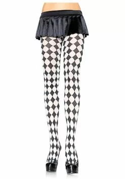 Black And White Diamond Tights