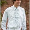 Blue Ruffled Tuxedo Shirt