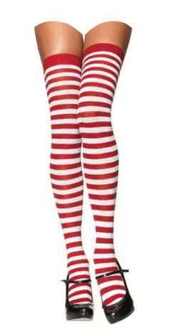 White And Red Striped Stockings